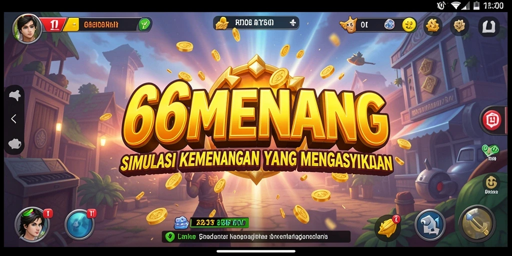 Tangkapan layar menunjukkan momen seru dalam gameplay Simulation 66MENANG.
