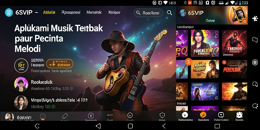 Screenshot 6SVIP menampilkan antarmuka menarik dan fitur interaktif.