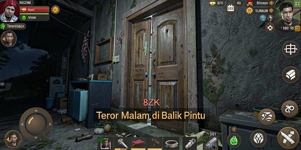 Screenshot utama 8ZK menampilkan gameplay horror yang mendebarkan.