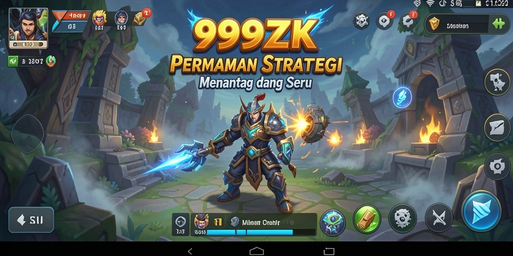 Screenshot menunjukkan gameplay strategi yang intens dan menarik.