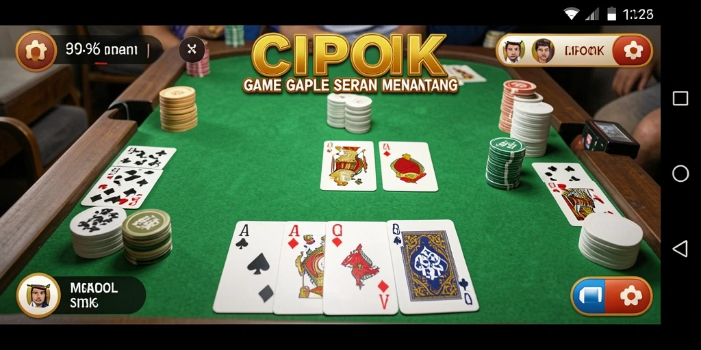 Tampilan gameplay Gaple yang seru dan interaktif.