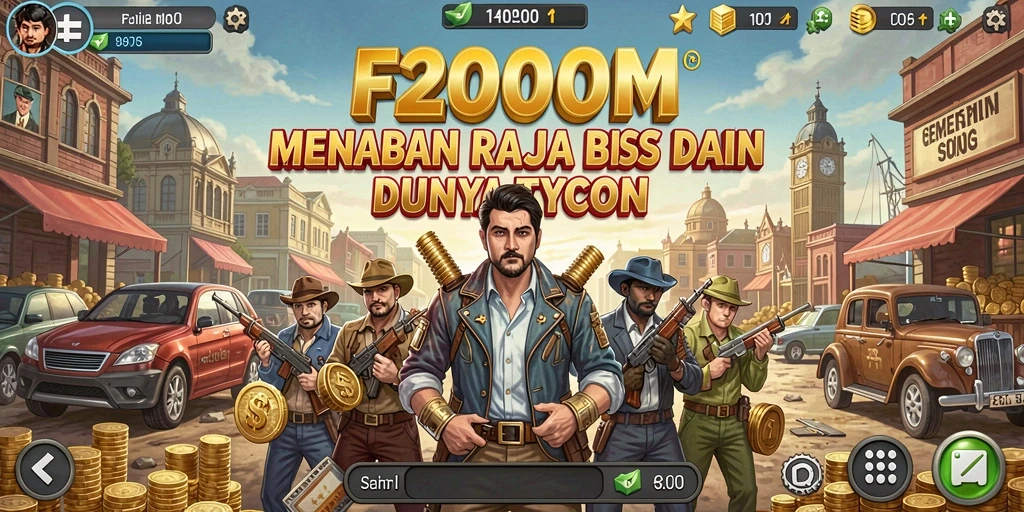 Screenshot F200M menampilkan gameplay seru dalam mengelola bisnis Tycoon.
