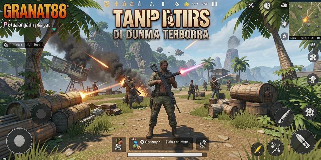 Screenshot gameplay fantastis dari GRANAT88 yang menunjukkan petualangan di dunia terbuka.
