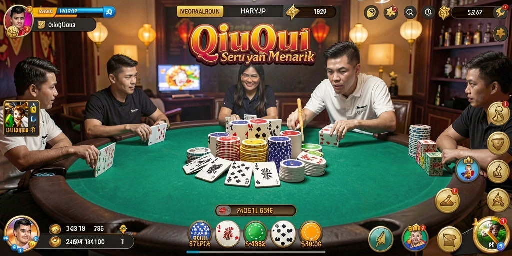Tampilan gameplay seru dari HARAPJP saat bermain QiuQiu.
