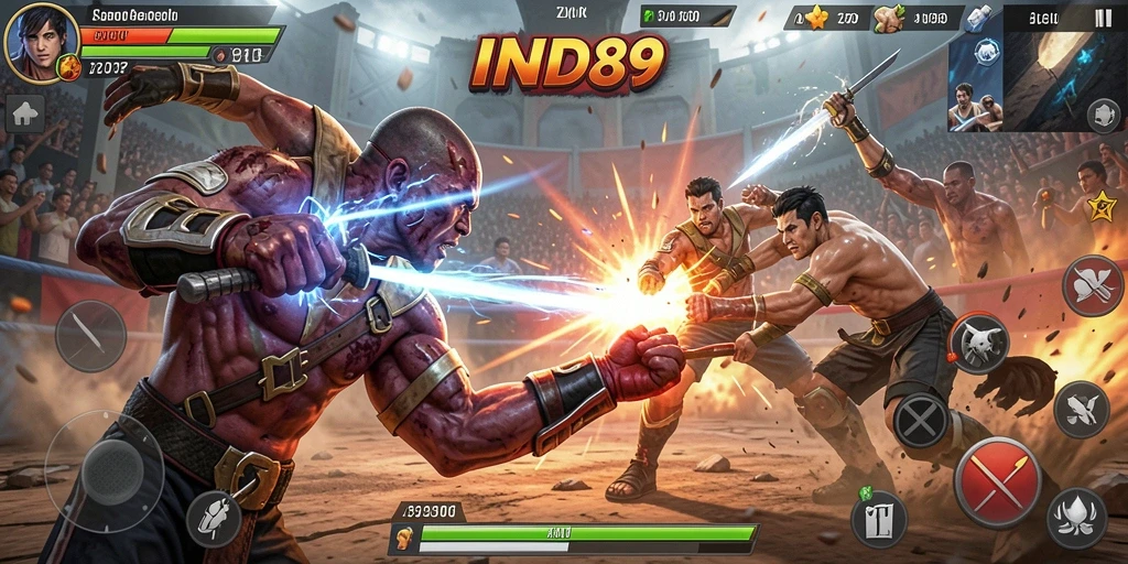 Tampilan gameplay menegangkan dalam pertempuran di IND89.
