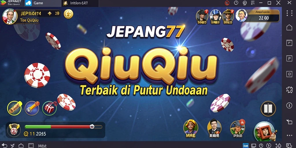 Tampilan gameplay seru di JEPANG77 dengan kartu QiuQiu.