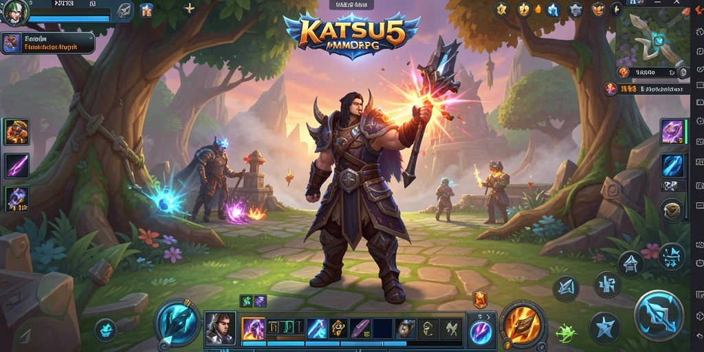 Gameplay seru dalam KATSU5 dengan pertempuran epik.
