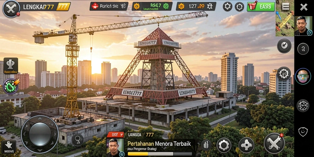 Gameplay menegangkan dalam LENGKAP777 dengan pertahanan menara yang strategis.