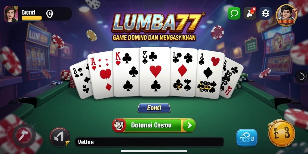 Tampilan gameplay utama LUMBA77 dengan suasana permainan Domino yang menyenangkan.