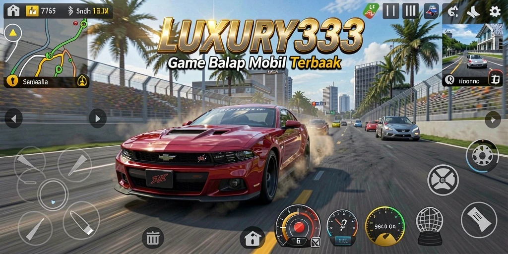 Tampilan gameplay balap yang menegangkan dan mendebarkan di LUXURY333.