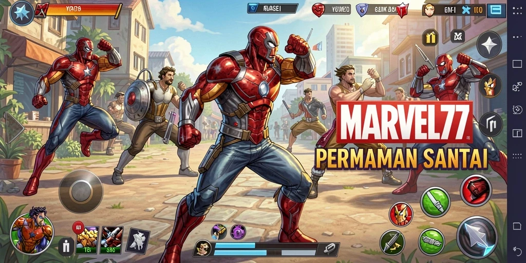 Tampilan menarik dari gameplay santai MARVEL77.