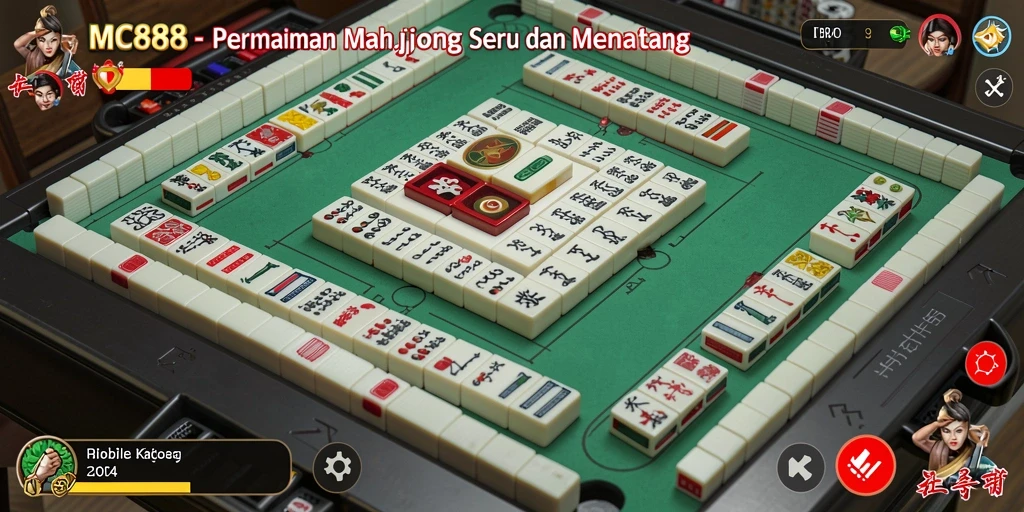 Screenshot utama MC888 menampilkan gameplay Mahjong yang menarik dan menantang.