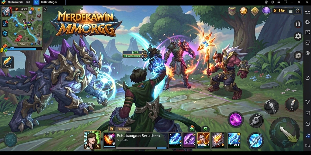 Tampilan gameplay seru dalam dunia MMORPG MERDEKAWIN.