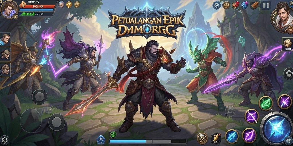 Tampilan gameplay MPO555 dengan karakter yang menakjubkan dan dunia yang luas.