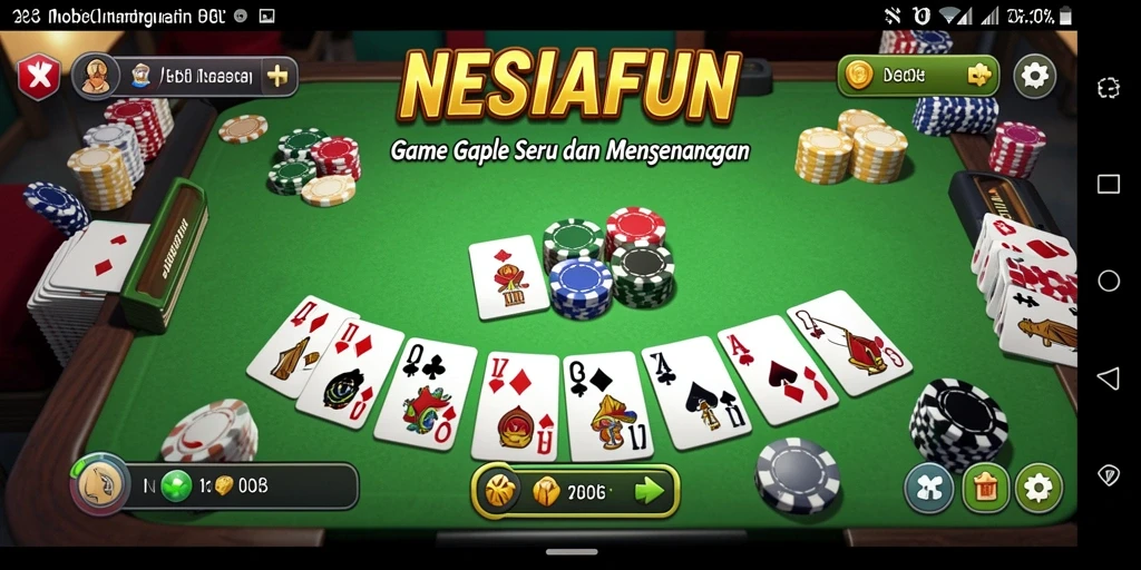 Screenshot NESIAFUN menampilkan gameplay Gaple yang menarik.