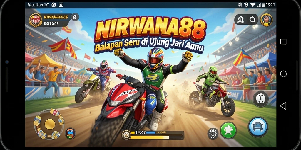 Tampilan aksi balapan seru di NIRWANA88 dengan mobil dan lintasan menakjubkan.
