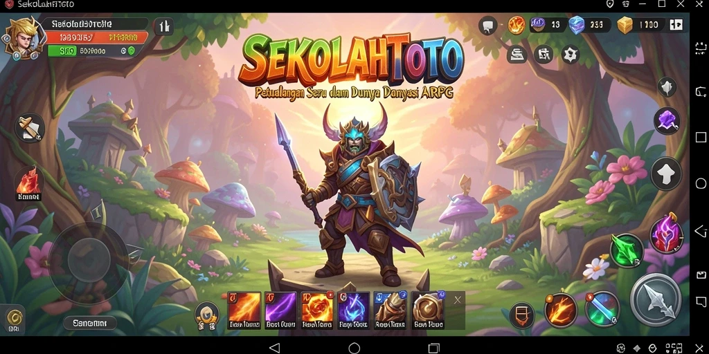 Tampilan gameplay menarik dari SEKOLAHTOTO dalam petualangan ARPG.