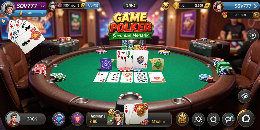 Tampilan menarik dari gameplay Poker di SOV777.