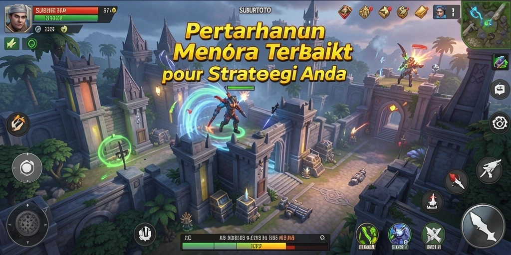 Gameplay menara pertahanan SUBURTOTO yang seru dan strategis.